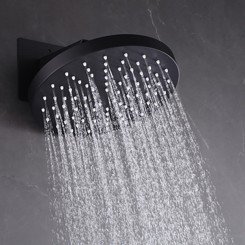 Concealed Built-in Shower Shower Set Round Thick Top Spray Built-in Hotel Bathroom Black Shower Set supplier