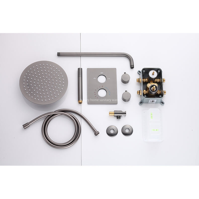 High-quality Electroplating Shower Faucet Set Waterfall Rain Mixer System Villa Hotel Hidden Brass supplier