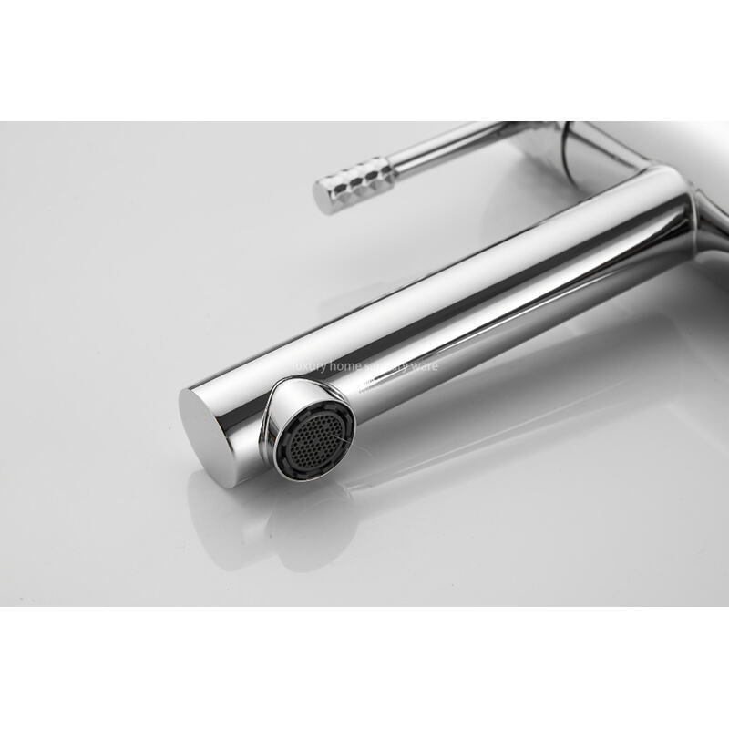 High Bathroom Sink Faucet with Single Hole and Single Handle for Washbasin-carved Handle-electroplated Faucet details