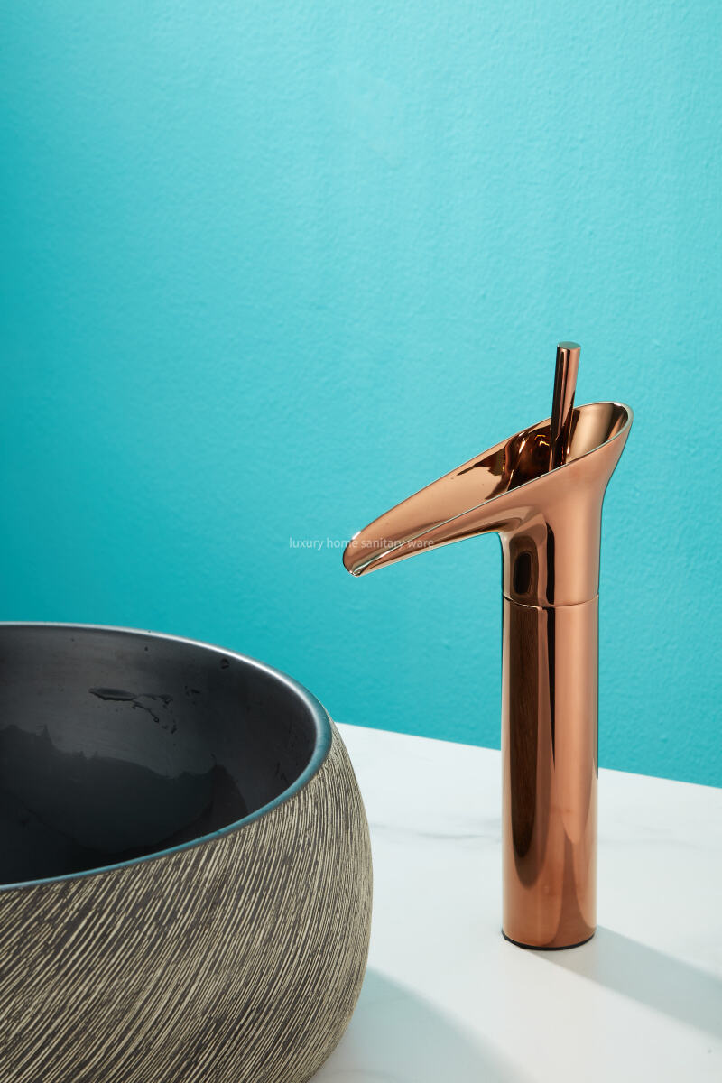 Factory Direct High-end Wine Glasses-rose Gold Ancient Wine Glasses Waterfall Hot and Cold Taps. manufacture