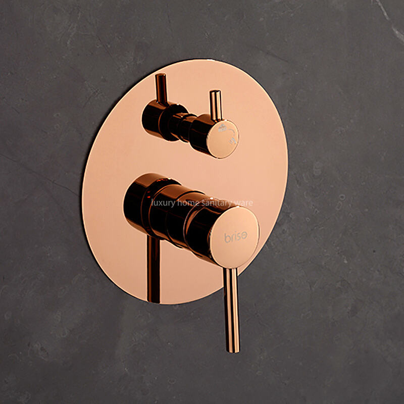 Best Selling Rose Gold Concealed Shower Set Modern Home Hotel Bathroom Shower Faucet with Hand Shower supplier