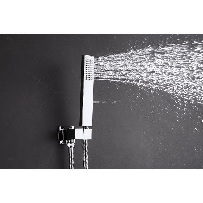 High-quality Concealed Electroplating Shower Faucet Set Waterfall Rain Mixer System Villa Hotel Bathroom Hidden factory