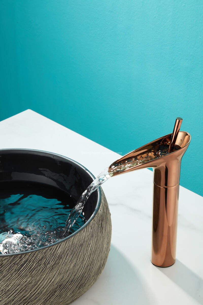 Factory Direct High-end Wine Glasses-rose Gold Ancient Wine Glasses Waterfall Hot and Cold Taps. manufacture