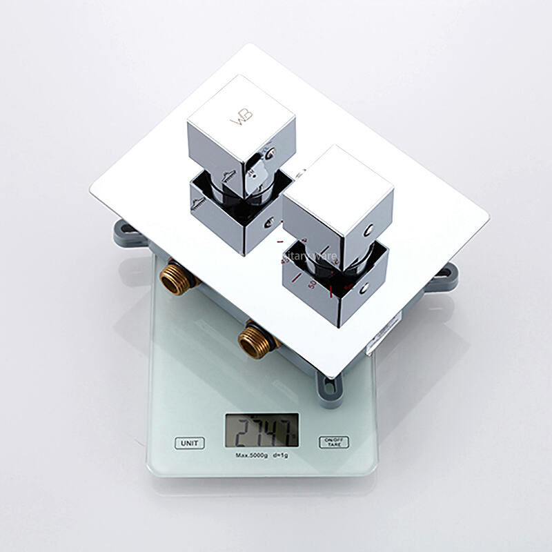 High Quality Concealed Shower Set Wall Mounted Shower Faucet Thermostatic Square Shower System Rain Waterfall supplier