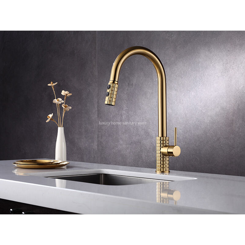 Modern Style Kitchen Faucet, Single Handle High Quality Kitchen Sink Faucet with Pull-down Sprayer details
