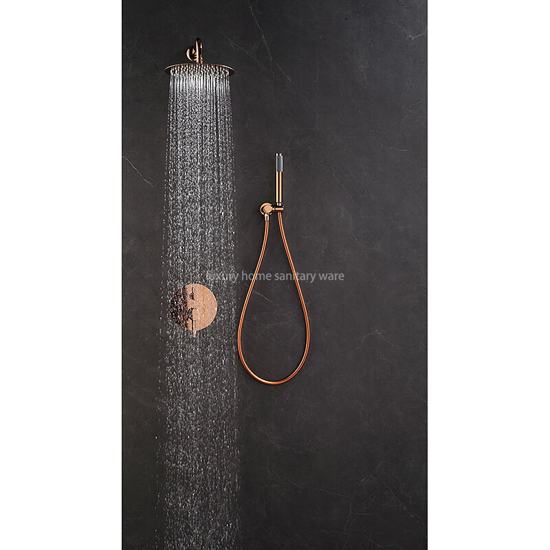 Best Selling Rose Gold Concealed Shower Set Modern Home Hotel Bathroom Shower Faucet with Hand Shower details