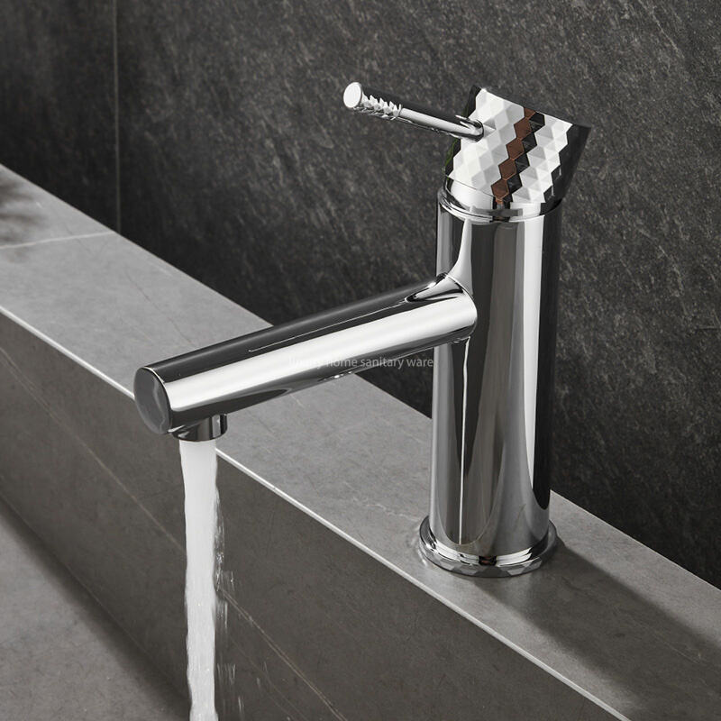 Hot-selling Basin with Short Straight Mouth-carved Handle-electroplating Bathroom Basin Faucet manufacture