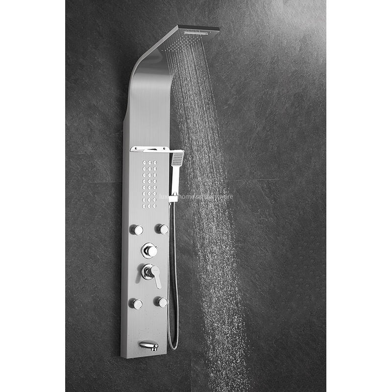 Best-selling Luxury Electroplating Shower Screen Multifunctional Bathroom Wall-mounted Waterfall Shower Panel factory