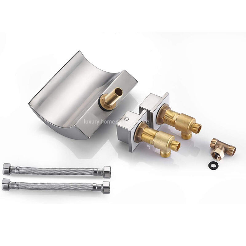 Wholesale Bathroom Deck Mount Bathtub Faucet Spout Waterfall Faucet Mixer Brass Bathtub Faucet factory