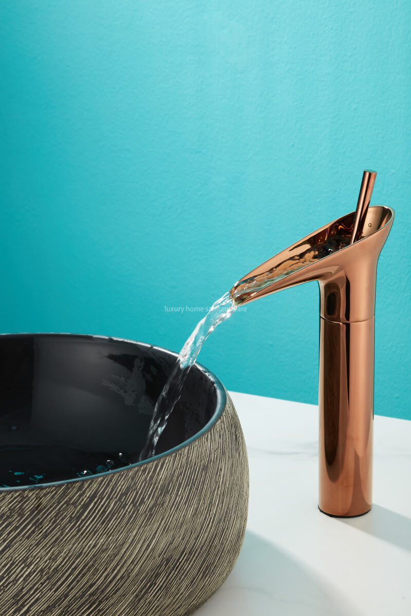 Factory Direct High-end Wine Glasses-rose Gold Ancient Wine Glasses Waterfall Hot and Cold Taps. details