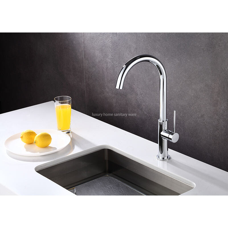 Modern Simple Kitchen Sink Faucet Household Hot and Cold Multifunctional Telescopic Rotary Pull Faucet manufacture