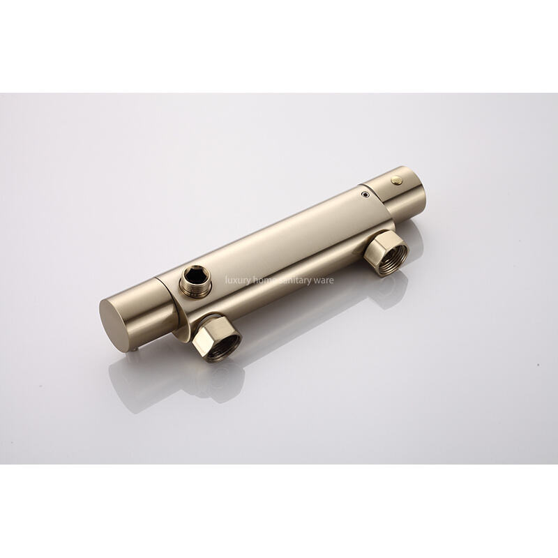 Modern Constant Temperature Shower Set Brass Hidden Shower Faucet Bathroom Brushed Gold Shower Faucet Set details