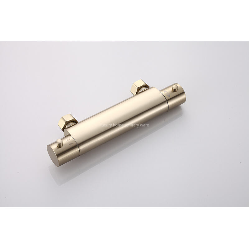 Modern Constant Temperature Shower Set Brass Hidden Shower Faucet Bathroom Brushed Gold Shower Faucet Set manufacture