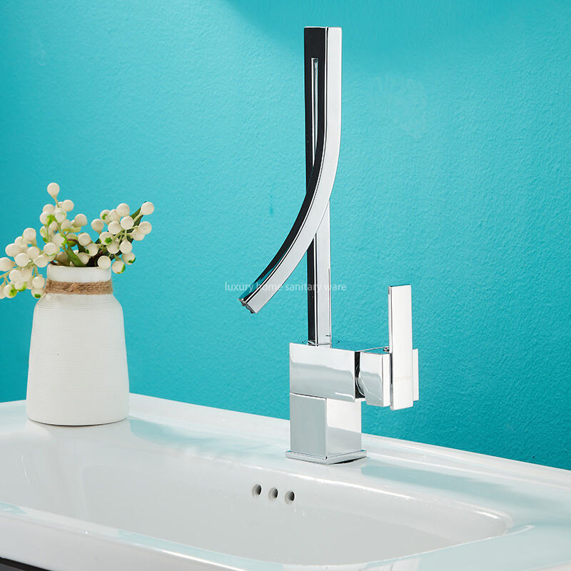 Factory Direct Creative Door Tube-electroplating Waterfall Basin Faucet Stainless Steel Bathroom Sink Mixer Faucet factory