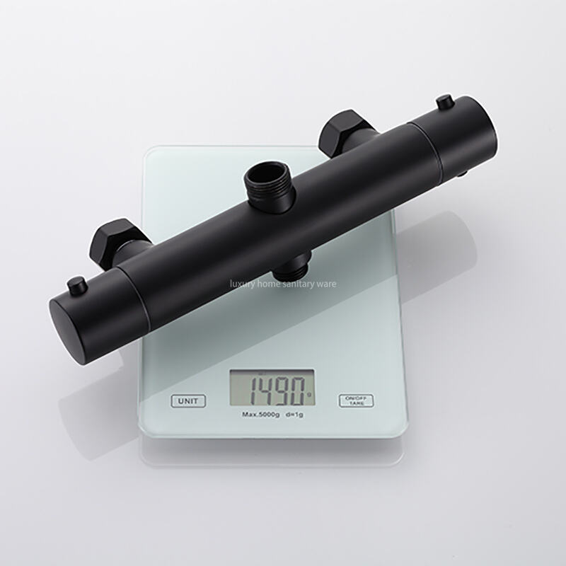 Modern Round Stick Constant Temperature Small Round Stick Hand Spray Bathtub Shower Faucet Black Bathroom Shower Set supplier