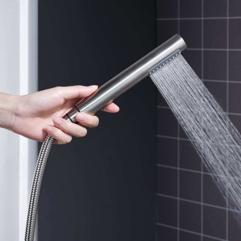 Freestanding Tub Filler Waterfall Bathtub Faucet Chrome Floor Mount Brass Single Handle with Soft Hand Shower Bath Standing Tap details