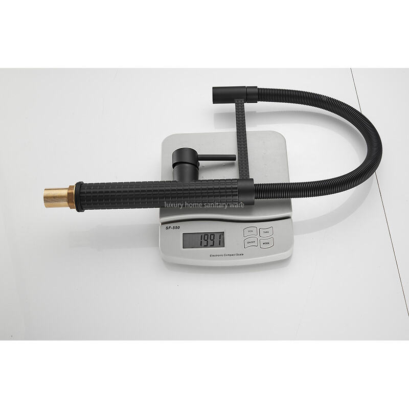 Factory Direct New Design Kitchen Faucet Corrugated Dense Spring Kitchen Faucet-black Kitchen Faucet supplier