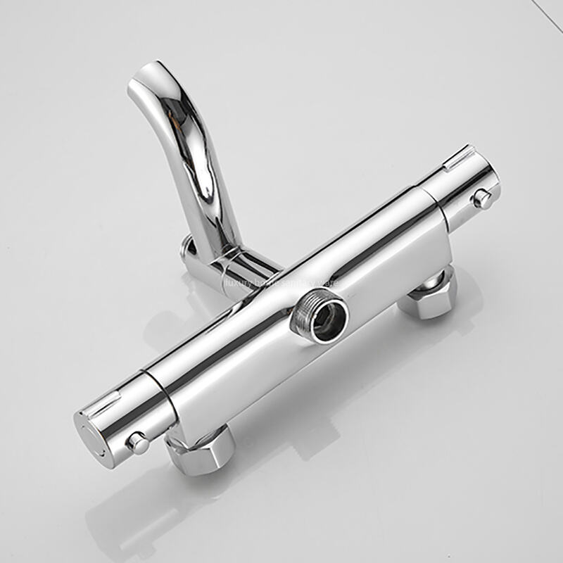 High Quality Electroplated Round bar Constant Temperature Shower Faucet Set Constant Temperature Shower Set manufacture