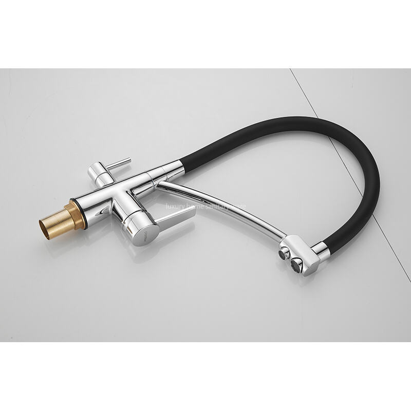 Hot-selling Modern sharp Four-way Leather Tube Water Purifier-electroplating Kitchen Faucet 360-degree Rotating Faucet details
