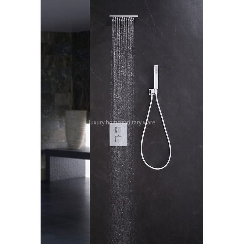 Modern Bathroom Shower Faucet Hidden Installation Luxury Shower System Large Top Spray square Shower Set factory