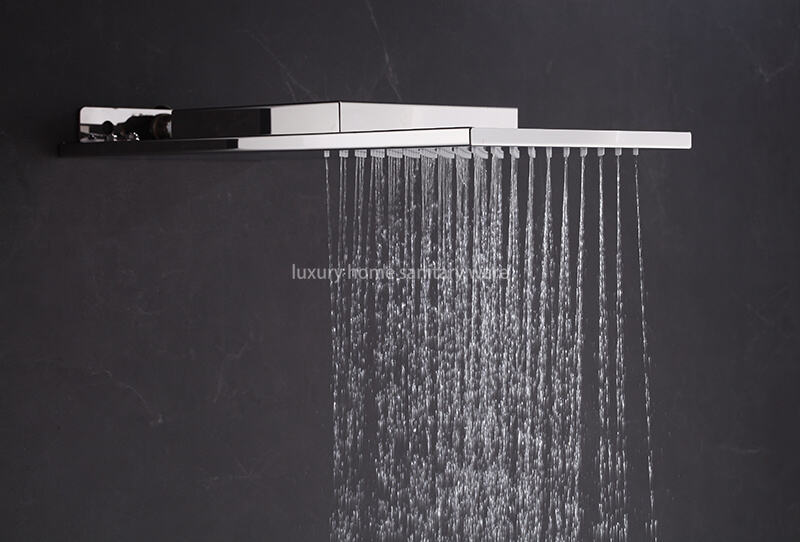 Modern Bathroom Shower Faucet Hidden Installation Luxury Shower System Large Top Spray square Shower Set details