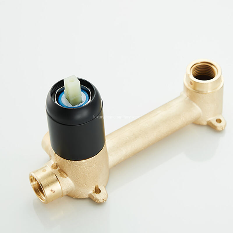 Factory Wholesale Hidden Carved Handle Black Bathroom Faucet 2 Hole Brass Sanitary Ware Basin Bathroom Faucet factory