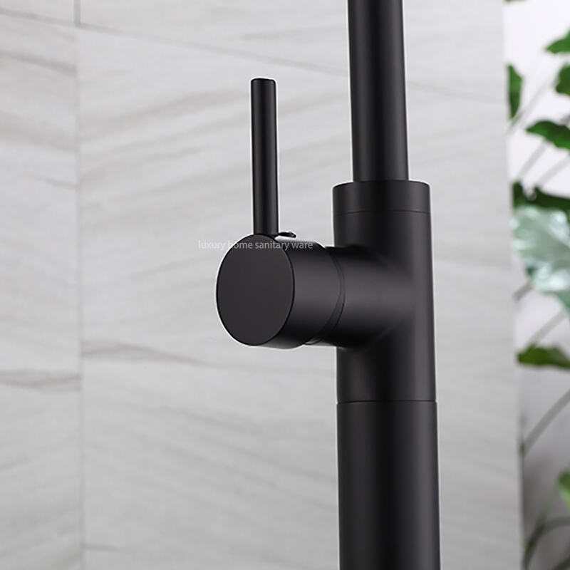 New Simple Design Independent Bathtub with Hand-held Shower Nozzle Matte Black Bathtub Mixer Faucet. factory