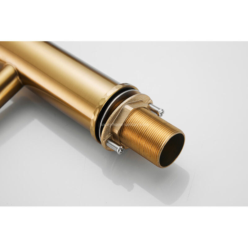 Hot Luxury Home New Bathroom Bidet Faucet Basin Short Straight Mouth-carved Handle-brushed Gold supplier