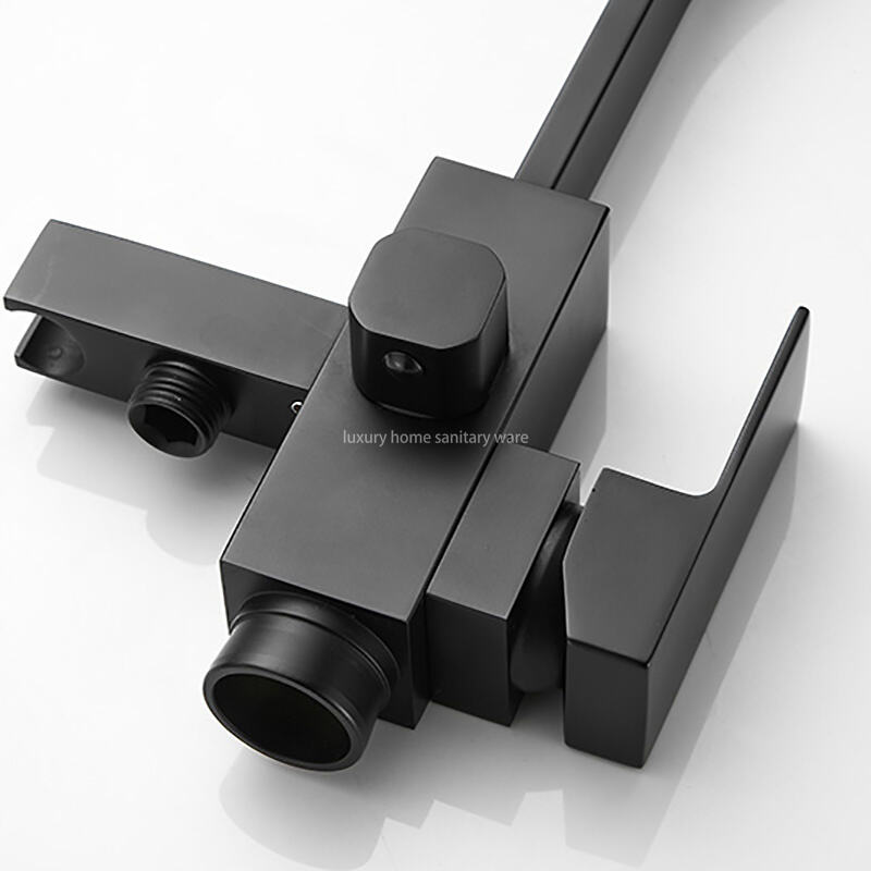 High-quality Independent 360 Rotating Bathtub Floor Faucet-black square Flat Elbow Landing factory