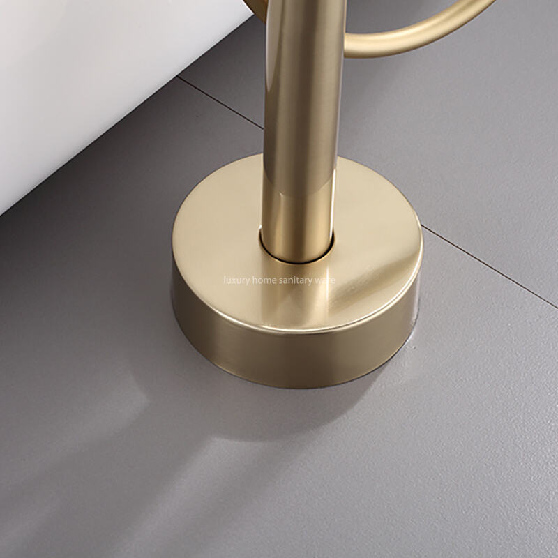 Best-selling Floor Handles-brushed Zirconium Gold Bathtub Faucet Bathroom Independent Bathtub Faucet details