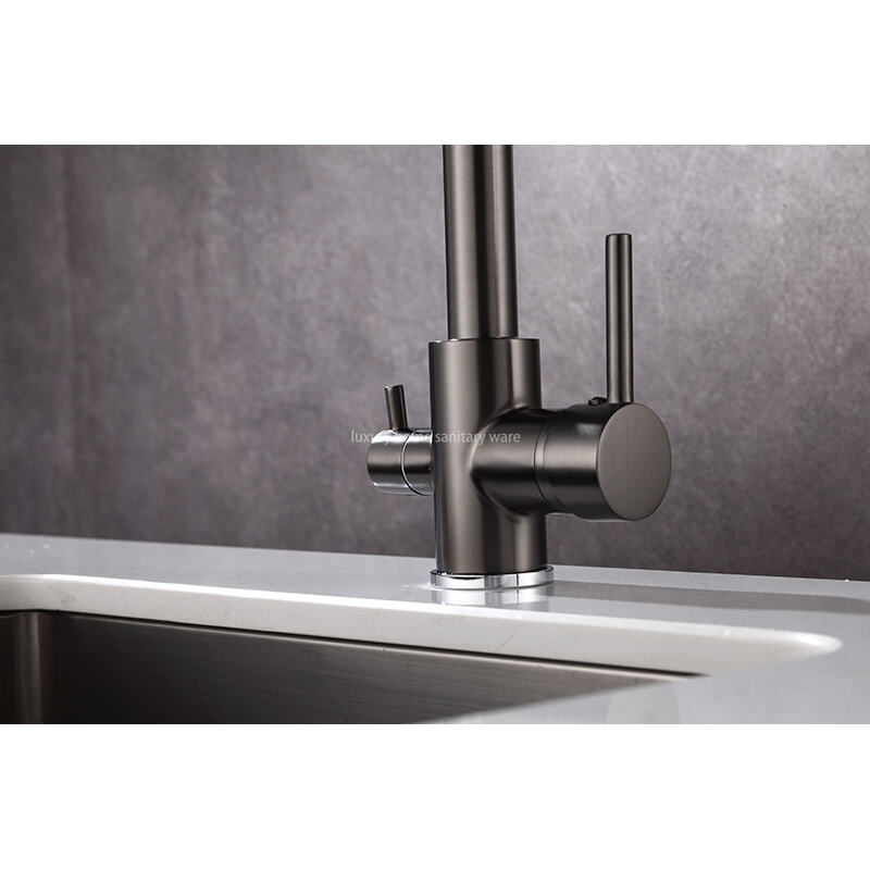 Modern Design Direct Drinking Water Kitchen Faucet Single Handle Ceramic Valve Pull-out Water Purification Faucet Single Hole factory