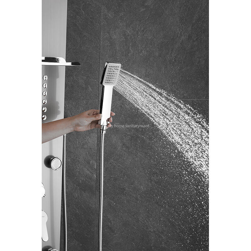 Best-selling Luxury Electroplating Shower Screen Multifunctional Bathroom Wall-mounted Waterfall Shower Panel details