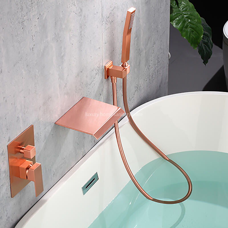 Hot Sale Bathtub Faucet with Hand-held Shower Concealed Bathtub Faucet Bathroom Hot and Cold Shower Three-piece Set factory