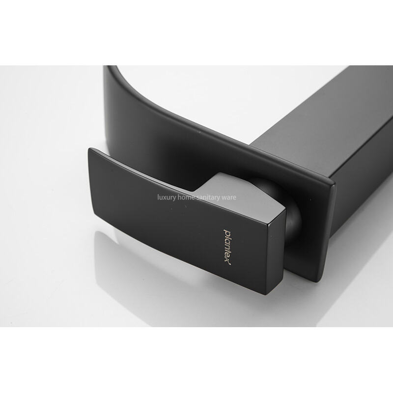 High-quality, Simple and High-profile Natural Bend-black Waterfall Faucet Bathroom Dresser Faucet Mixer manufacture