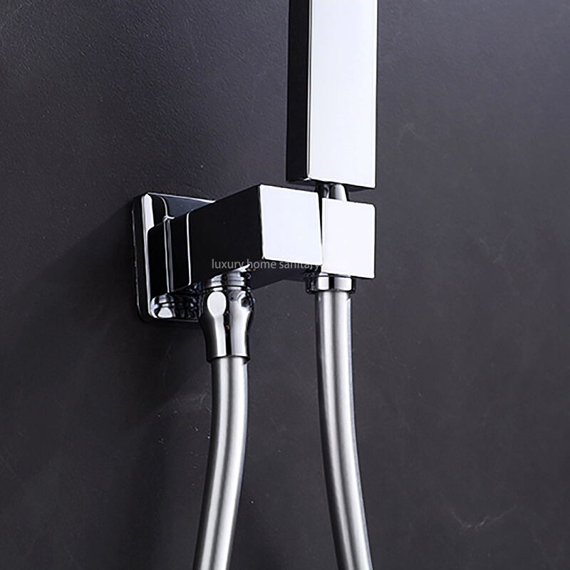 High Quality Concealed Shower Set Wall Mounted Shower Faucet Thermostatic Square Shower System Rain Waterfall factory