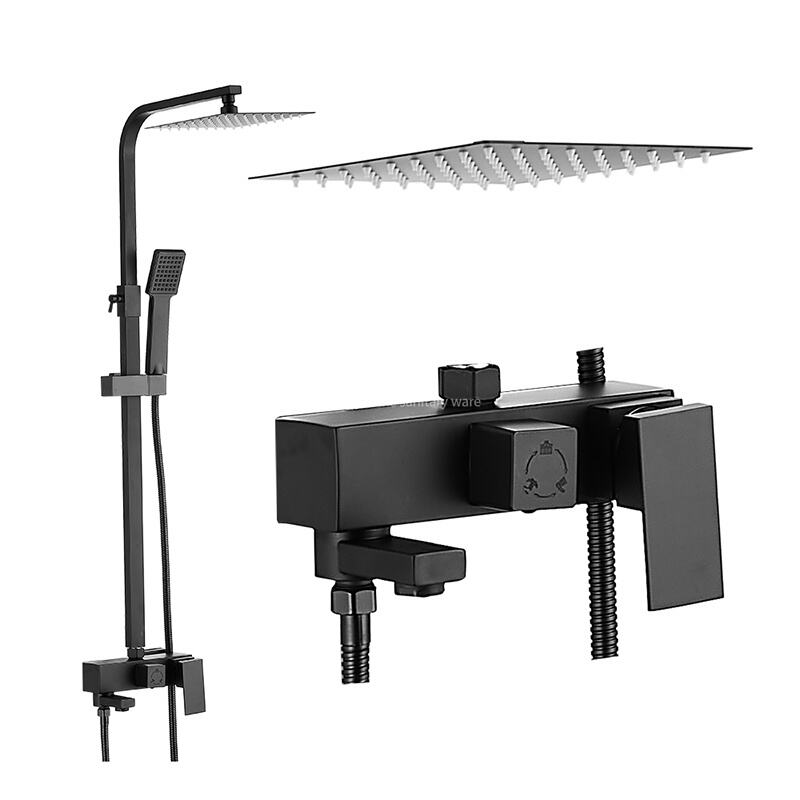 Hot-selling High-quality Electroplating Faucet Shower Set square Shower Head Set Bathroom Accessories Shower manufacture