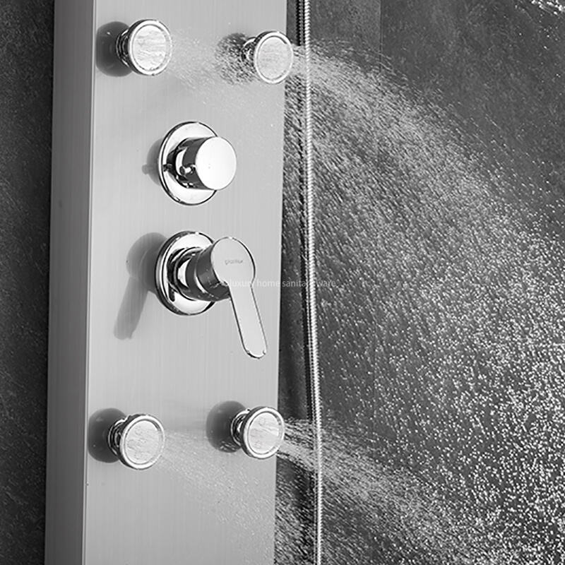 Best-selling Luxury Electroplating Shower Screen Multifunctional Bathroom Wall-mounted Waterfall Shower Panel supplier