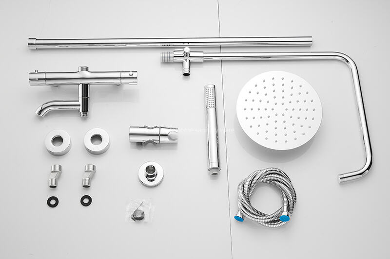 High Quality Electroplated Round bar Constant Temperature Shower Faucet Set Constant Temperature Shower Set factory