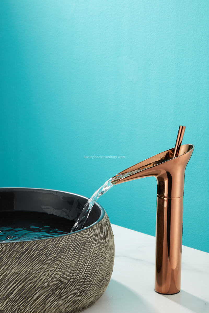 Factory Direct High-end Wine Glasses-rose Gold Ancient Wine Glasses Waterfall Hot and Cold Taps. details