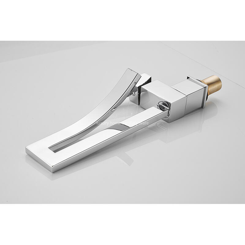 Factory Direct Creative Door Tube-electroplating Waterfall Basin Faucet Stainless Steel Bathroom Sink Mixer Faucet manufacture