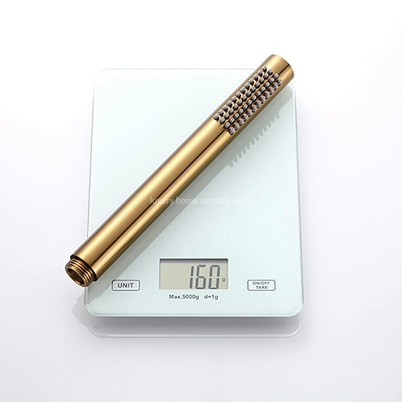 High Quality Brass Waterfall Thermostatic Shower Set Hotel Bathroom Concealed Brushed Gold Shower Faucet with Hand Shower details