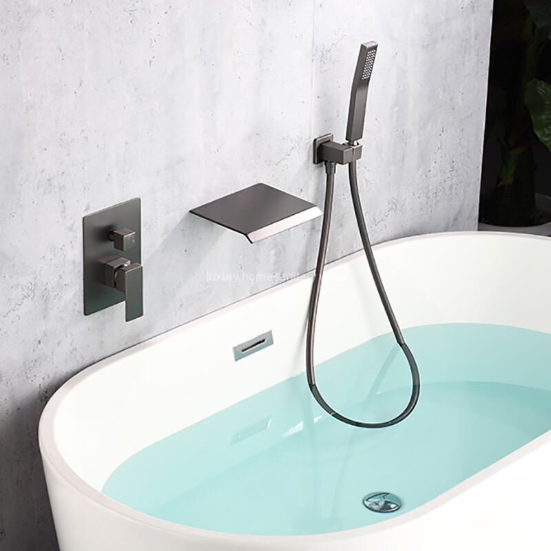 Hot Sale Bathtub Faucet with Hand-held Shower Concealed Bathtub Faucet Bathroom Hot and Cold Shower Three-piece Set details