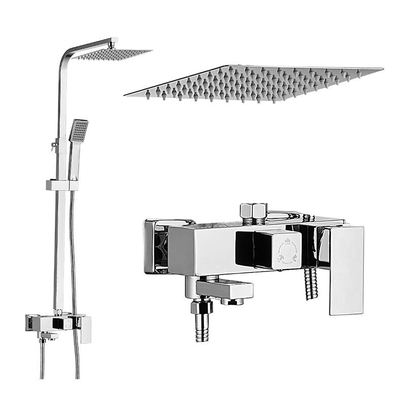 Hot-selling High-quality Electroplating Faucet Shower Set square Shower Head Set Bathroom Accessories Shower supplier