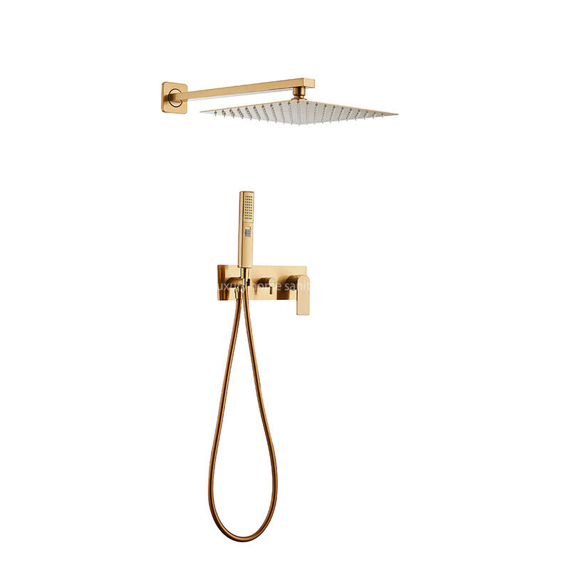 Hotel Bathroom Shower Faucet Hot and Cold Adjustment Wire Drawing Embedded Shower Suit Wall-mounted Bathroom Shower details