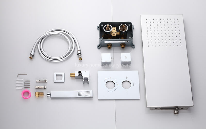 Modern Bathroom Shower Faucet Hidden Installation Luxury Shower System Large Top Spray square Shower Set supplier