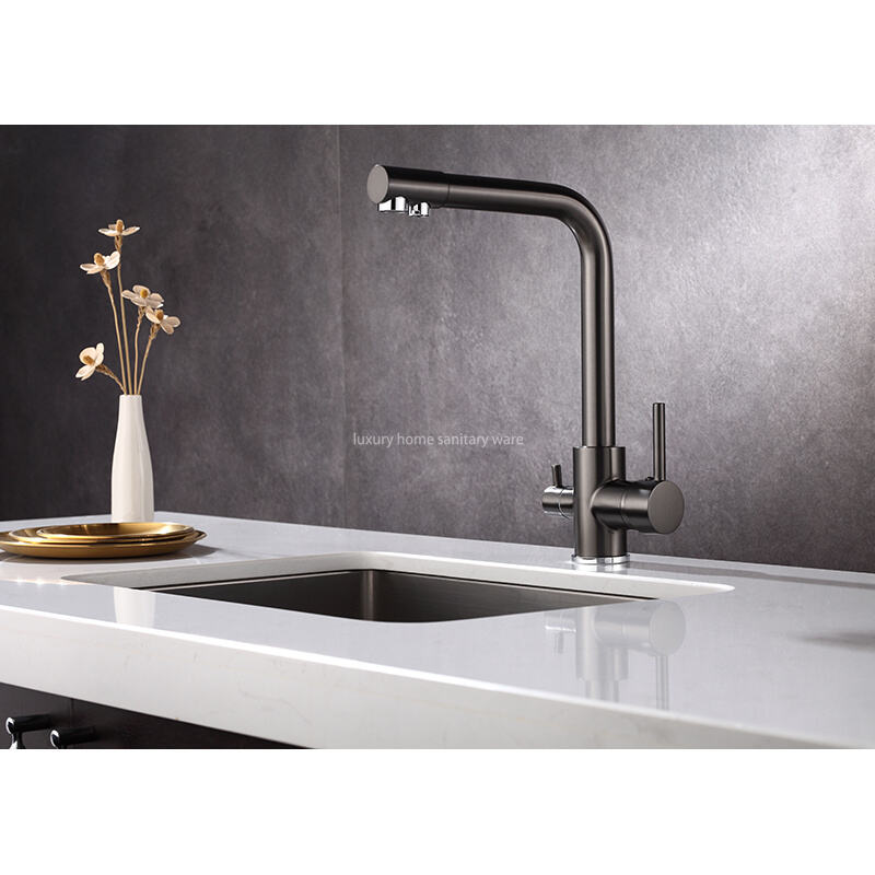 Modern Design Direct Drinking Water Kitchen Faucet Single Handle Ceramic Valve Pull-out Water Purification Faucet Single Hole factory