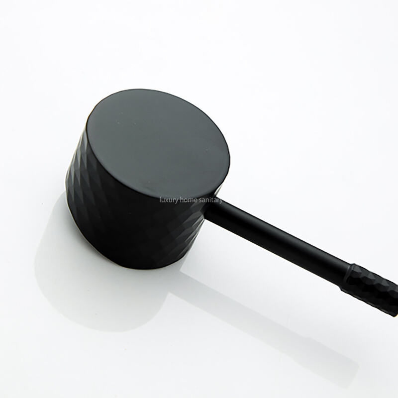 Factory Wholesale Hidden Carved Handle Black Bathroom Faucet 2 Hole Brass Sanitary Ware Basin Bathroom Faucet manufacture