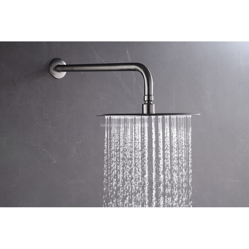 High-quality Electroplating Shower Faucet Set Waterfall Rain Mixer System Villa Hotel Hidden Brass factory