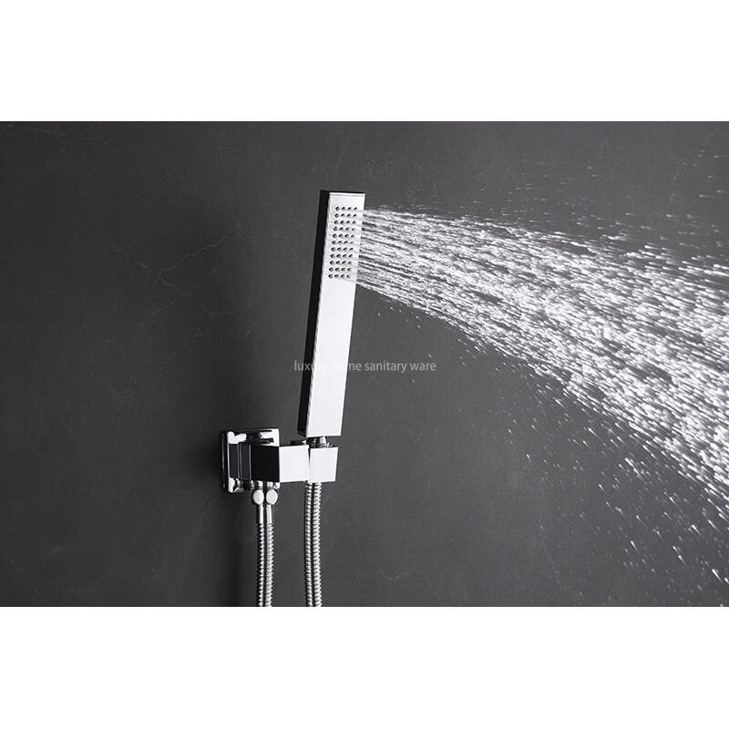 High-quality Concealed Electroplating Shower Faucet Set Waterfall Rain Mixer System Villa Hotel Bathroom Hidden details