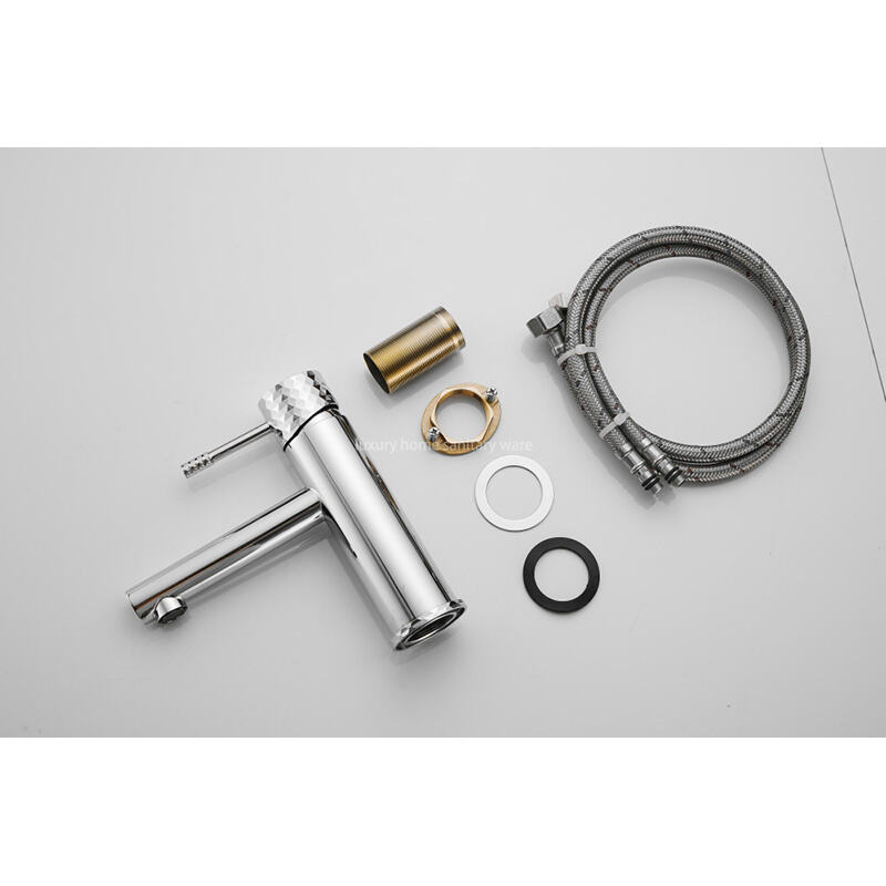 Hot-selling Basin with Short Straight Mouth-carved Handle-electroplating Bathroom Basin Faucet supplier